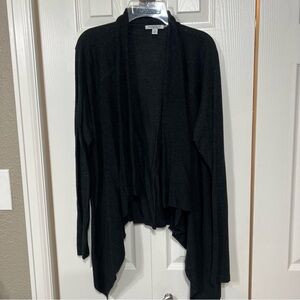 Toad&Co Women's L cardigan Sweater dark gray wool cotton blend Draped Flowing